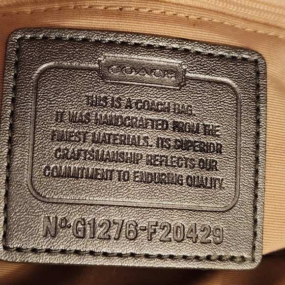 Coach Signature Stripe Metallic Logo Handbag Tote G1276 F20429 - Picture 6 of 16